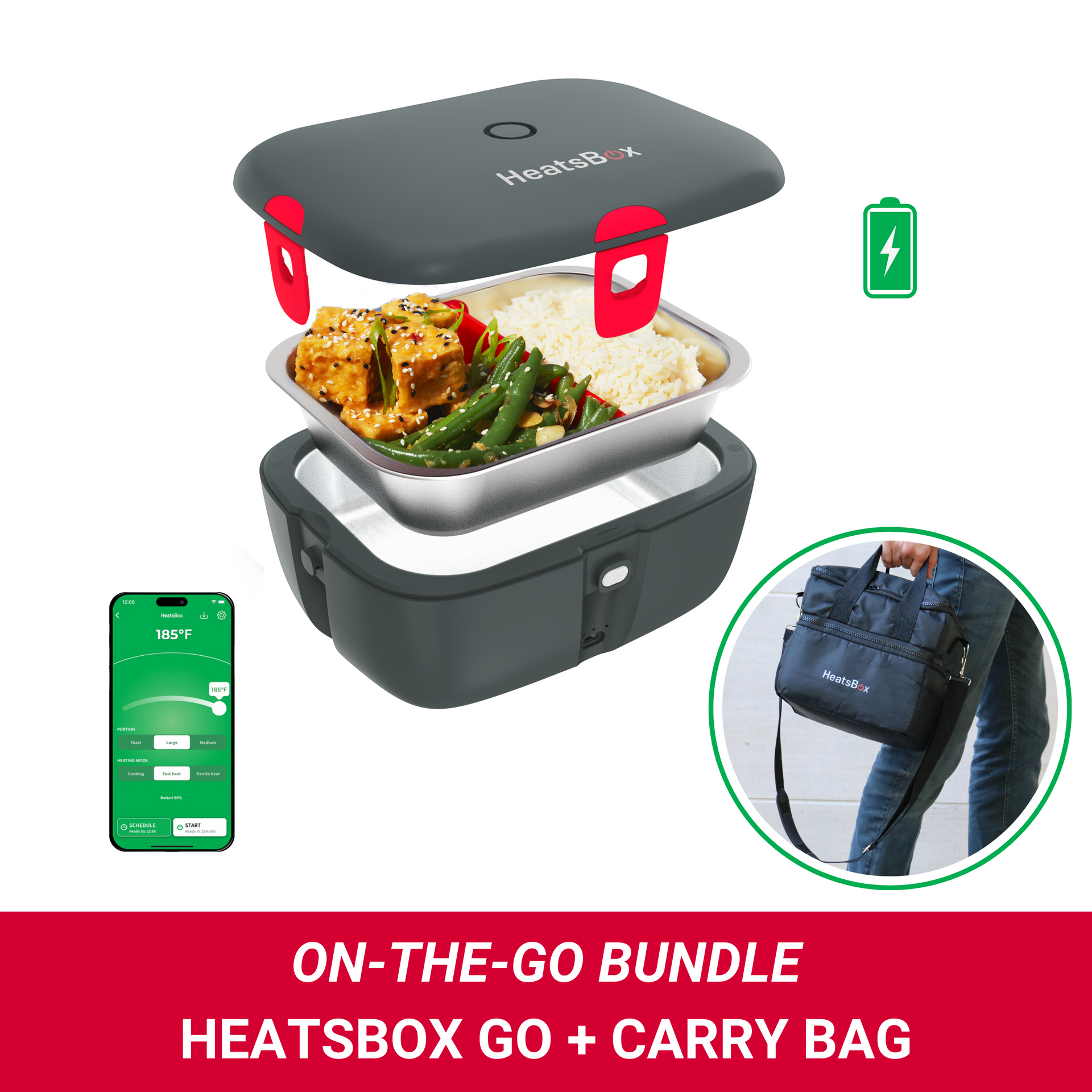 HeatsBox GO Electric Lunchbox + Carry Bag